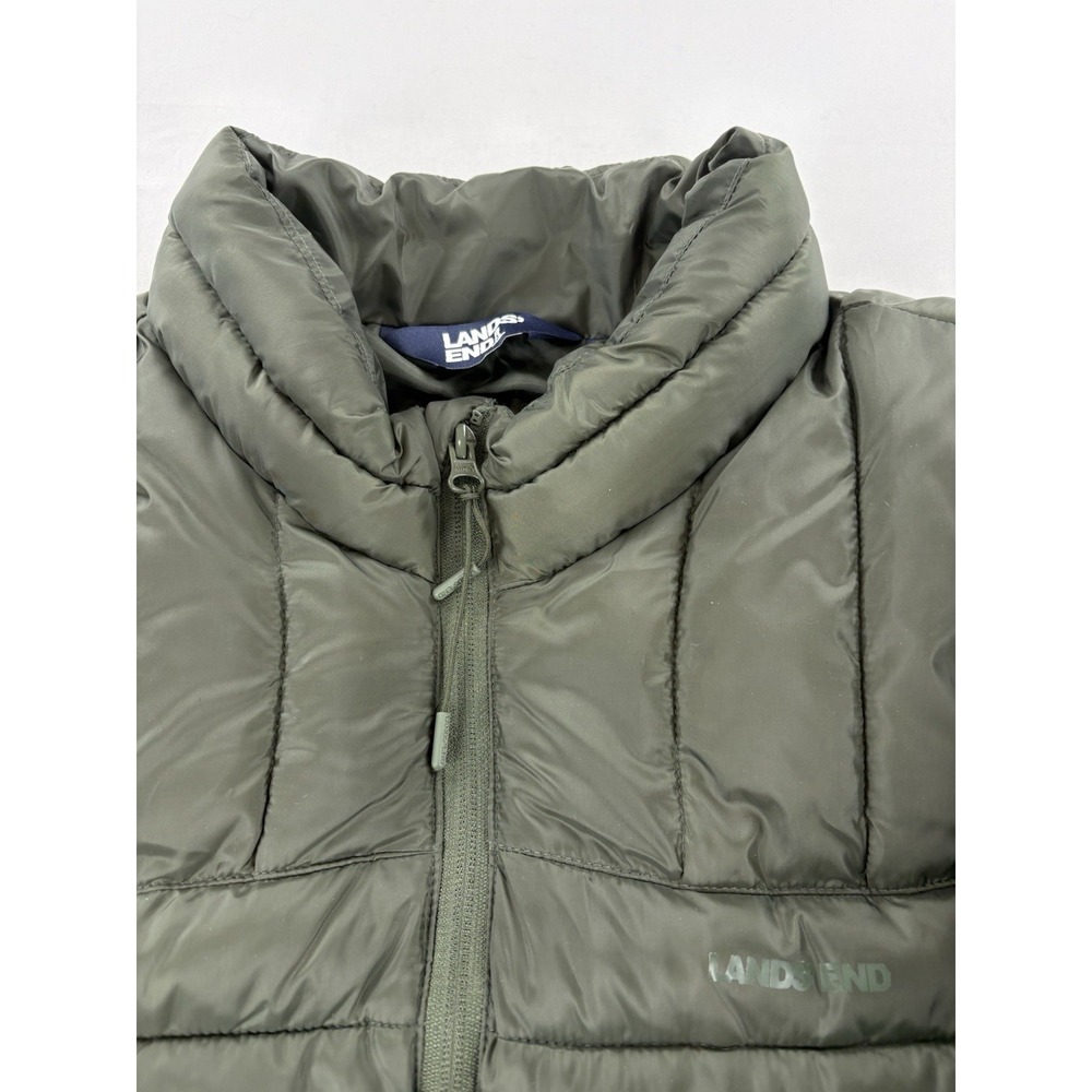 NWT Lands End Packable Puffer Jacket LM35OW426 Olive Green Men's Size XL. - Picture 4 of 16